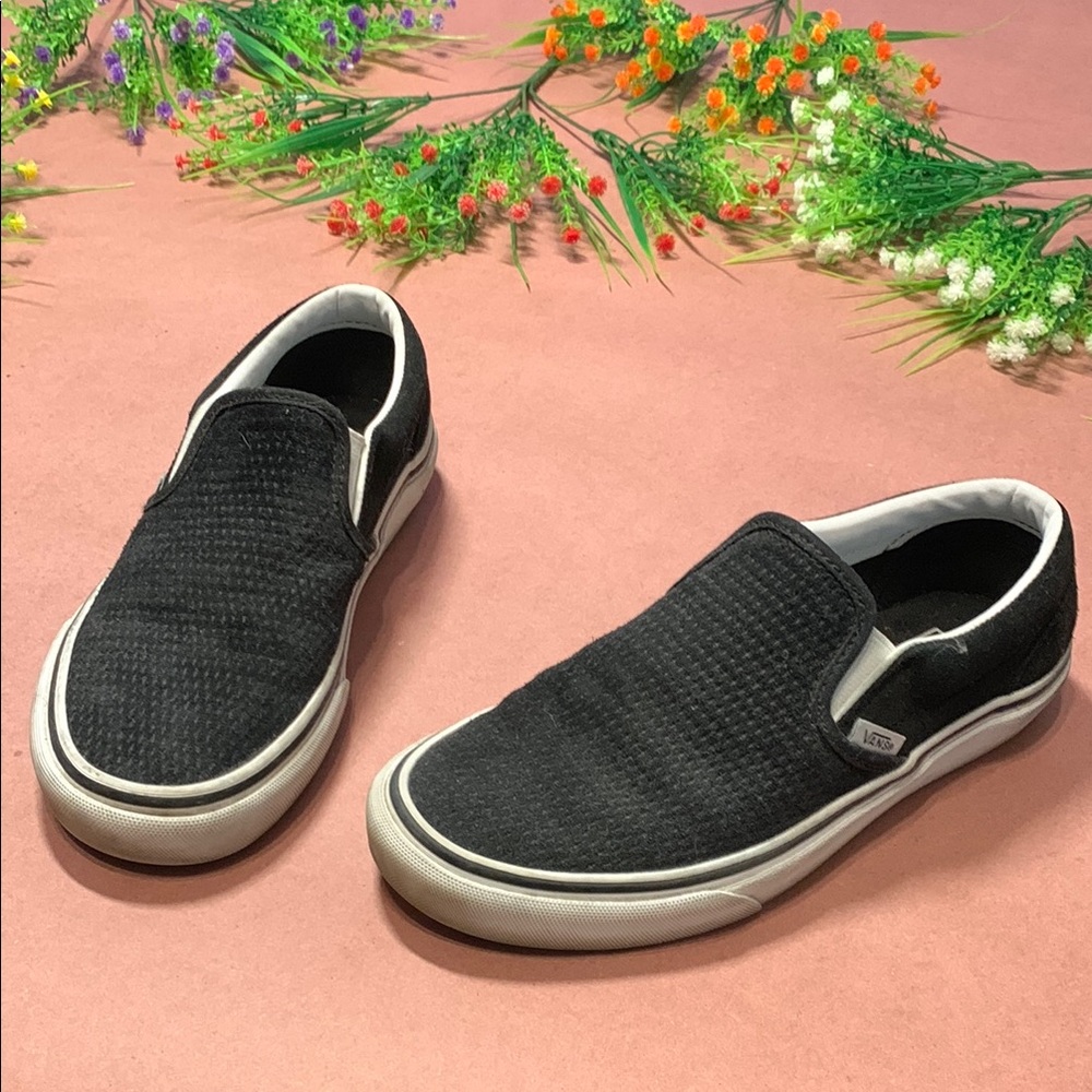 Vans Perforated Black Slip-On Loafers